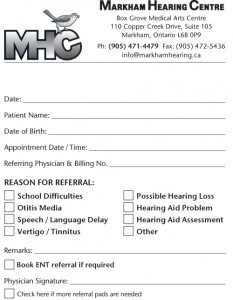 Referral Form | Markham Hearing Centre